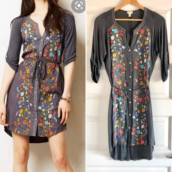 Anthropologie Tiny Embroidered Dress 